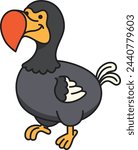 Cute cartoon Dodo bird vector illustration.