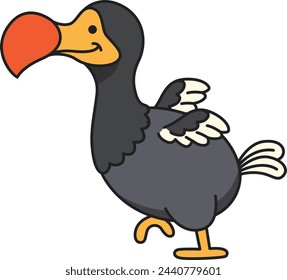 Cute cartoon Dodo bird vector illustration.