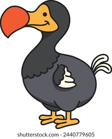 Cute cartoon Dodo bird vector illustration.