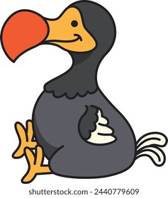 Cute cartoon Dodo bird vector illustration.