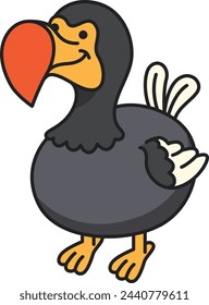 Cute cartoon Dodo bird vector illustration.