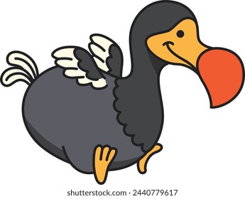 Cute cartoon Dodo bird vector illustration.