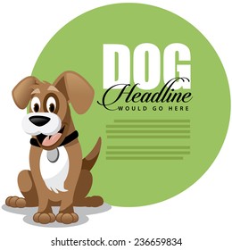 Cute cartoon dog ad background template EPS 10 vector stock illustration