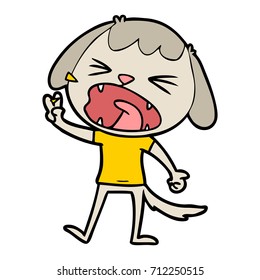 cute cartoon dog barking
