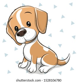 Cute cartoon Dog beagle on a white background