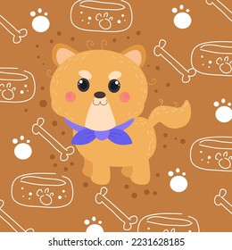 Cute Cartoon Dog Characters suitable for children's clothing designs