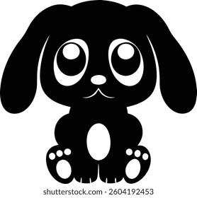 Cute cartoon dog coloring page with transparent background