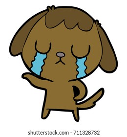 perro de dibujos animados lindo llorando