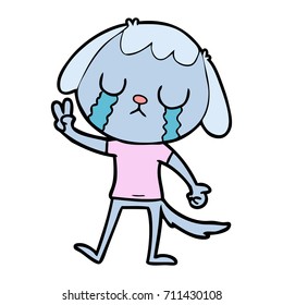 cute cartoon dog crying