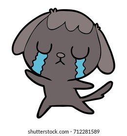 cute cartoon dog crying