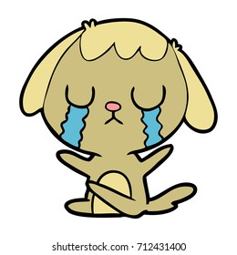cute cartoon dog crying