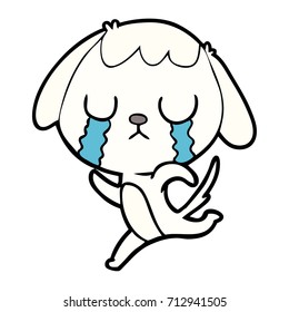 cute cartoon dog crying