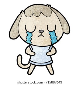 cute cartoon dog crying