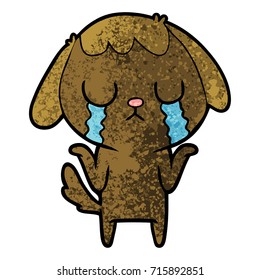 cute cartoon dog crying