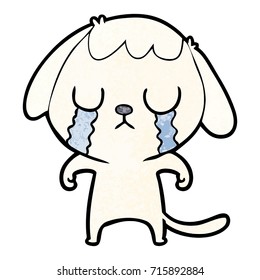 cute cartoon dog crying