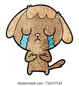 cute cartoon dog crying