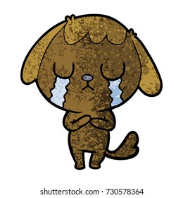 cute cartoon dog crying
