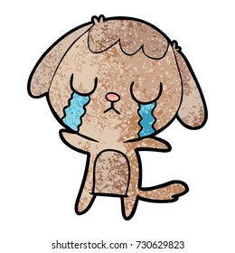 cute cartoon dog crying