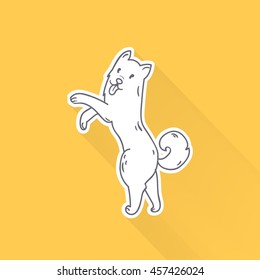 Cute cartoon dog drawing in doodle style. Great print