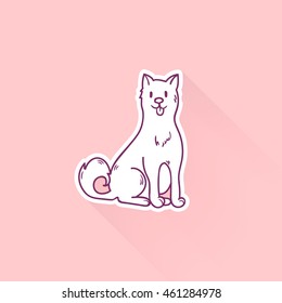 Cute cartoon dog drawing in doodle style. Great print