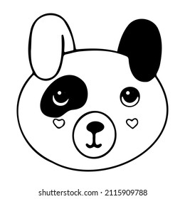 Cute Cartoon Hund Gesicht, Vektorsymbol