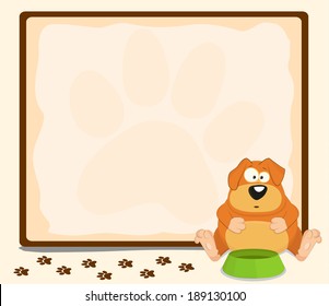 Cute cartoon dog with frame
