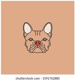 Cute cartoon dog head logo design