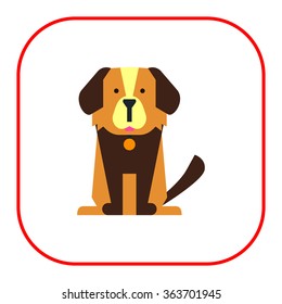 Cute cartoon dog icon