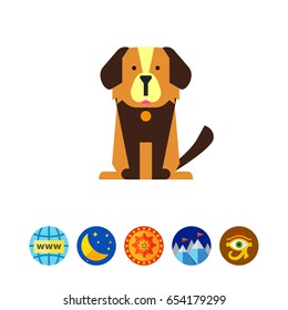 Cute cartoon dog icon