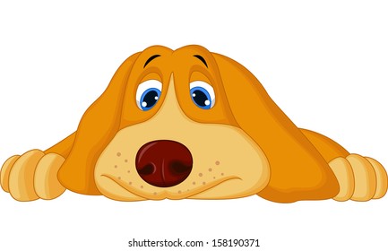 Cute cartoon dog lying down