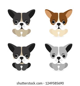 Cute Cartoon dog set. Vector illustration.