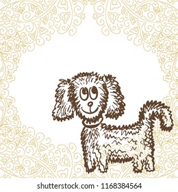 Cute cartoon dog. Vector illustration