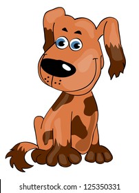 Cute cartoon dog. Vector illustration