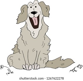 Cute cartoon dog. Vector illustration.