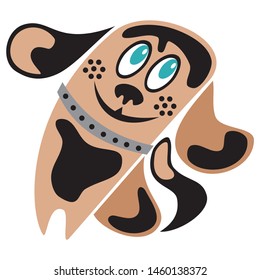 Cute cartoon dog. Vector illustration