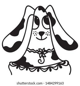 Cute cartoon dog. Vector illustration