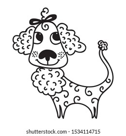 Cute cartoon dog. Vector illustration