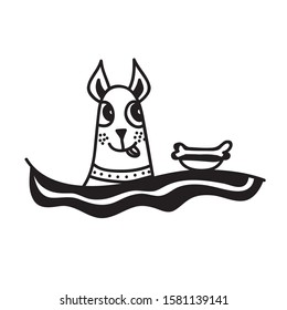 Cute cartoon dog. Vector illustration
