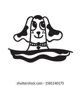 Cute cartoon dog. Vector illustration