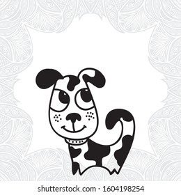 Cute cartoon dog. Vector illustration