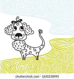 Cute cartoon dog. Vector illustration
