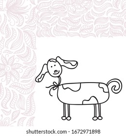Cute cartoon dog. Vector illustration