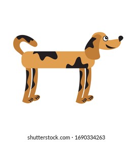 Cute cartoon dog. Vector illustration