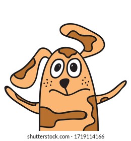 Cute cartoon dog. Vector illustration