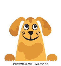 Cute cartoon dog. Vector illustration