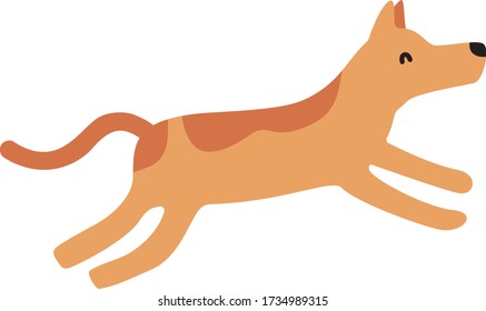 Cute Cartoon dog, Vector illustration dog on a white background. Drawing for children