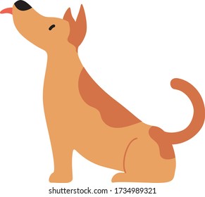 Cute Cartoon dog, Vector illustration dog on a white background. Drawing for children