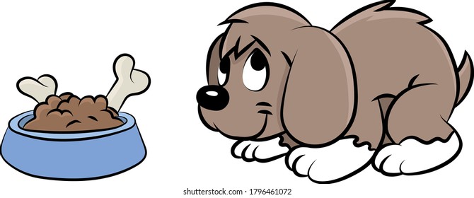 Cute cartoon dog vector illustration for children