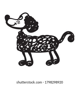 Cute cartoon dog. Vector illustration