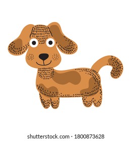 Cute cartoon dog. Vector illustration